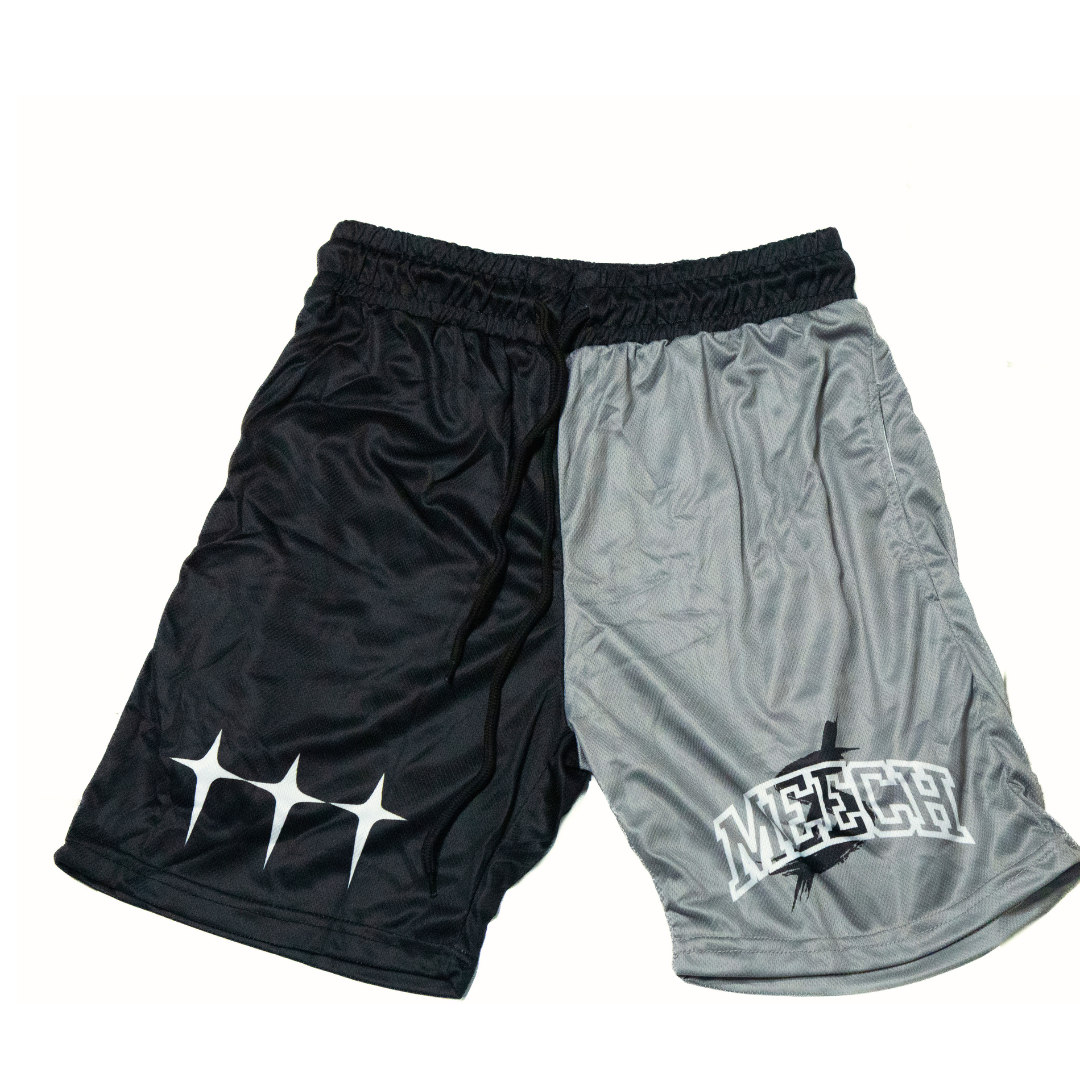 Half and Half Black Shorts